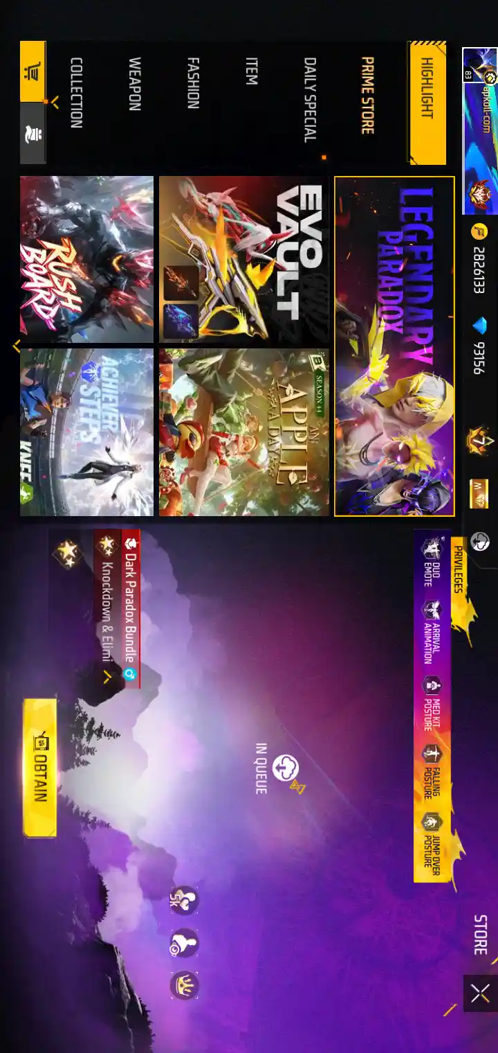 FF Beta Unlock game lobby screenshot